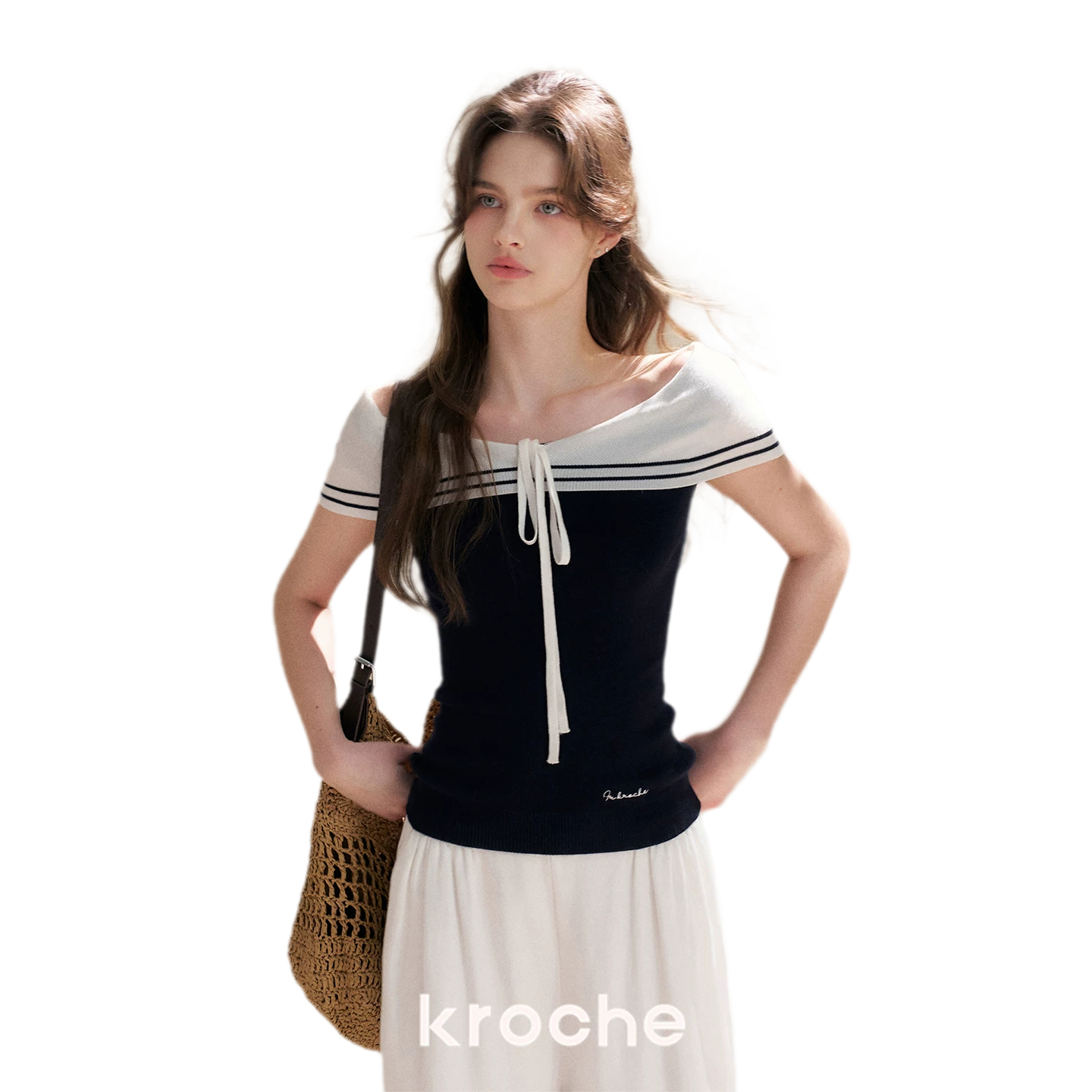V-Neck Tie Knit Top