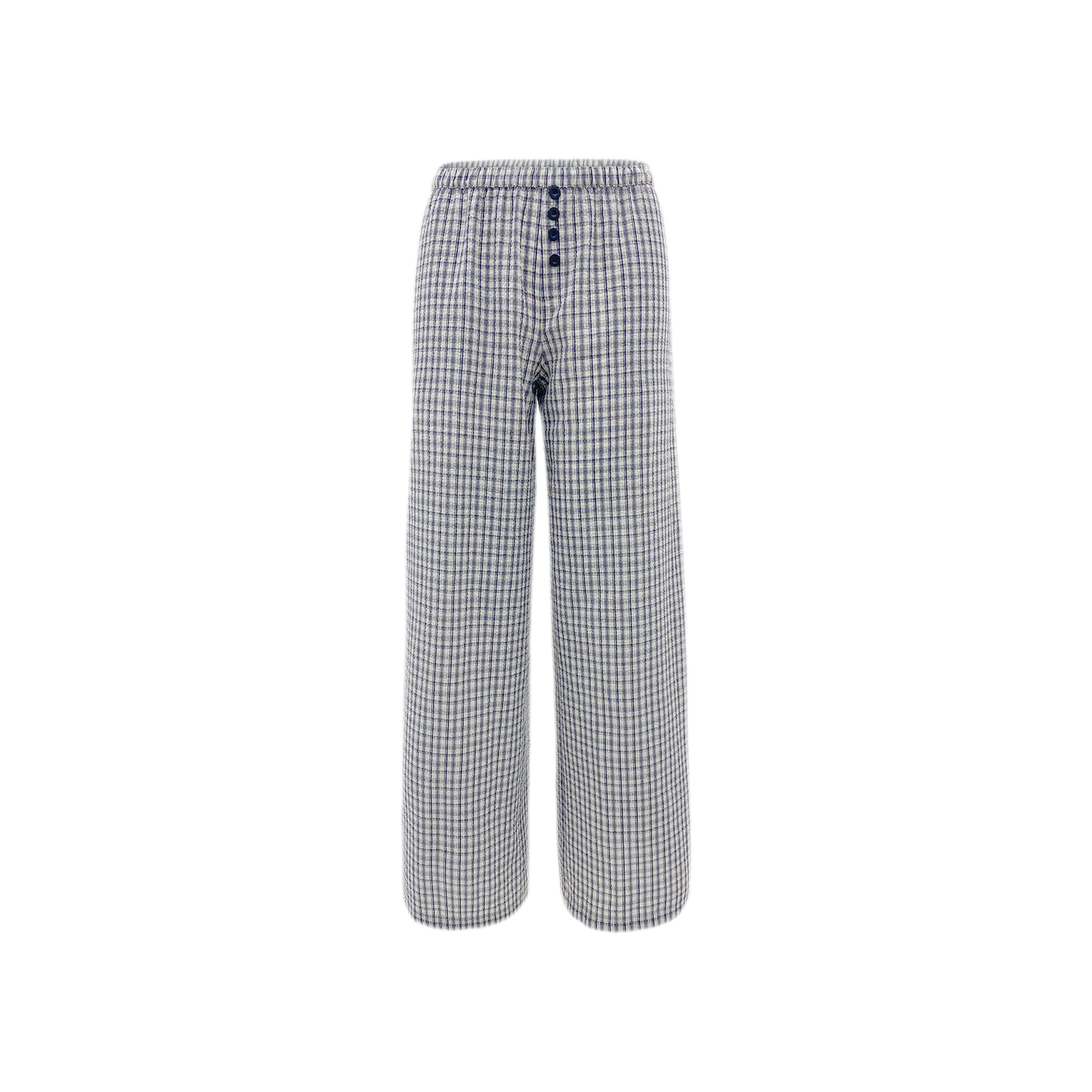 Textured Check Wide-Leg Trousers