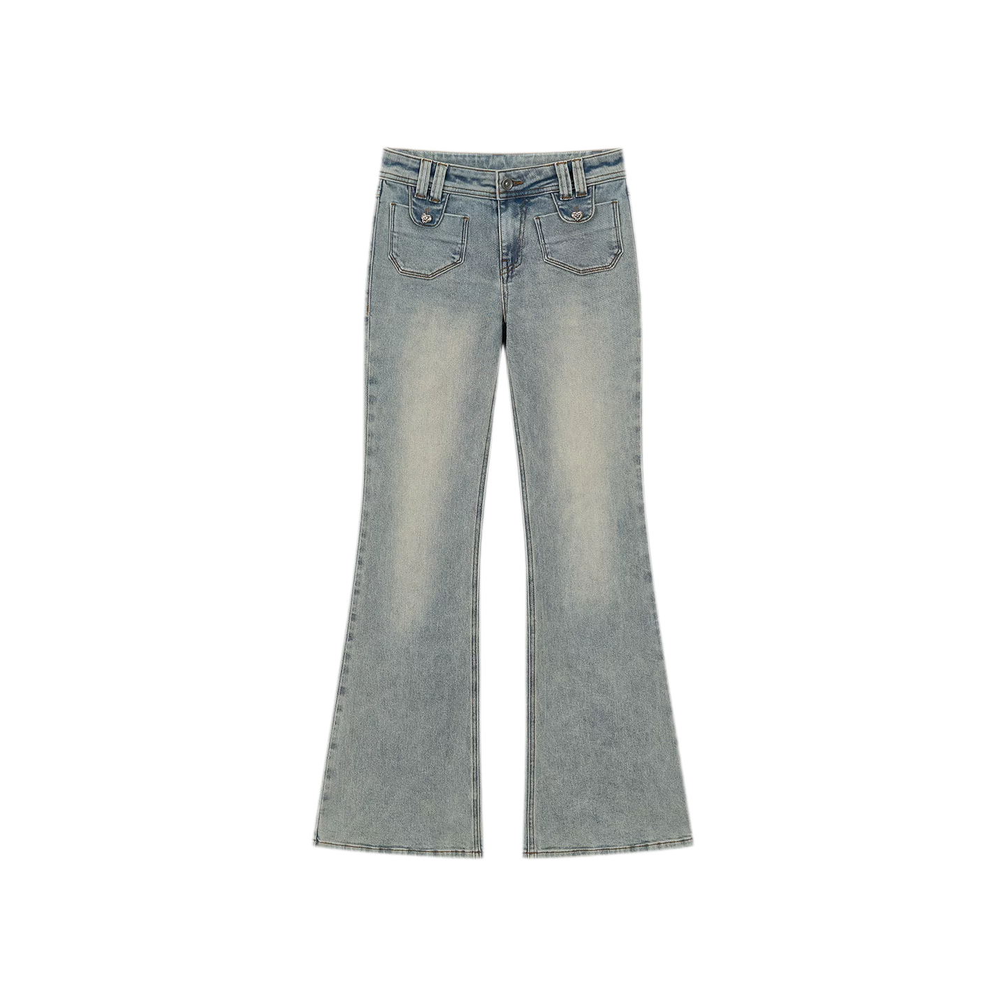 Vintage Wash Micro-Flare Jeans