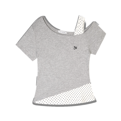 Lyocell Polka Faux Two-Piece Set