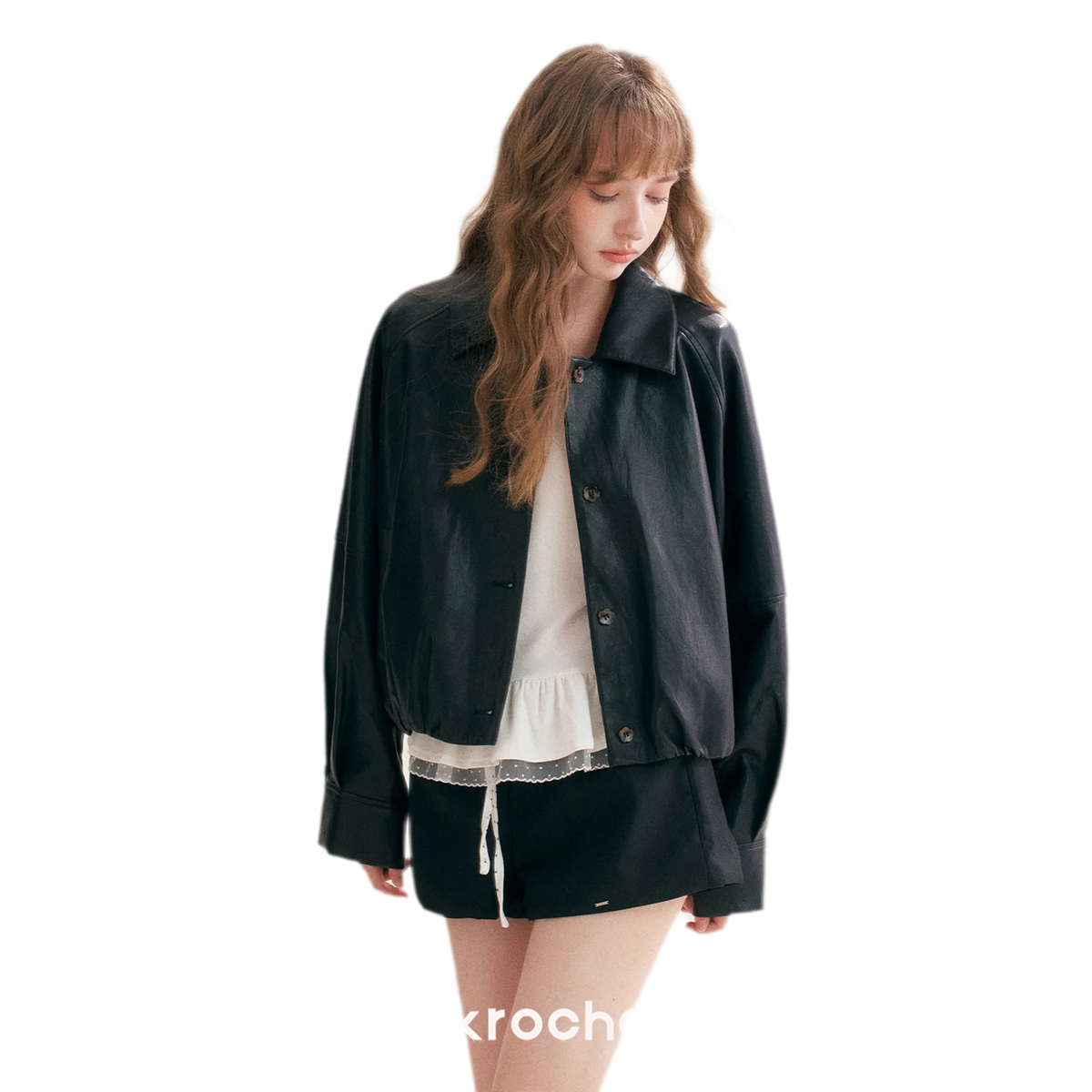 Matte Faux Leather Relaxed Jacket