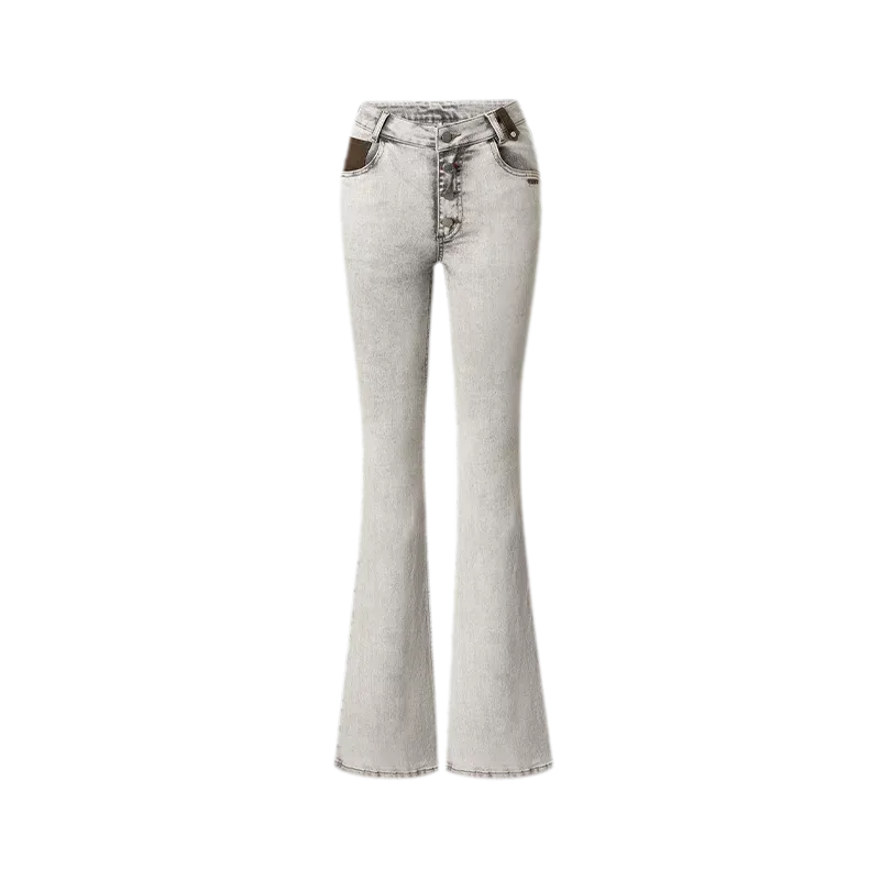 Contrast Wash Slim Flare Jeans