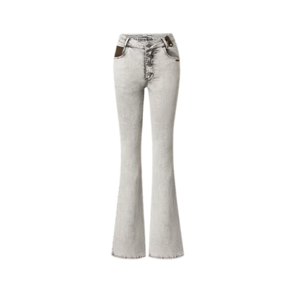 Contrast Wash Slim Flare Jeans