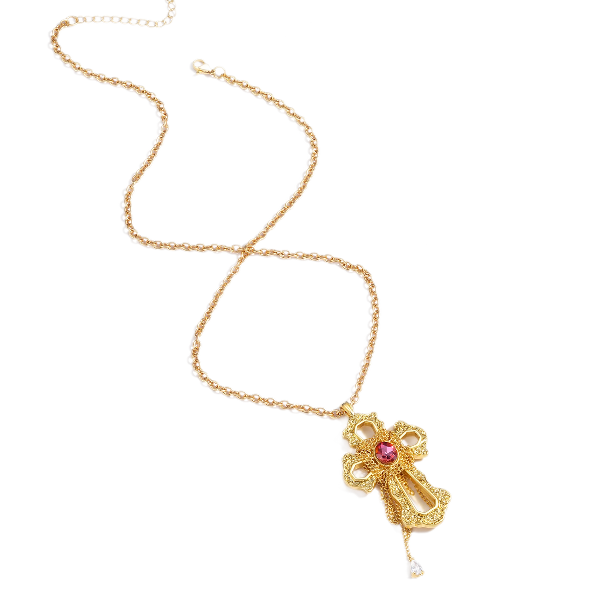 Collar de cruz de cristal barroco