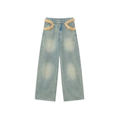 Vintage Washed Wide-Leg Jeans