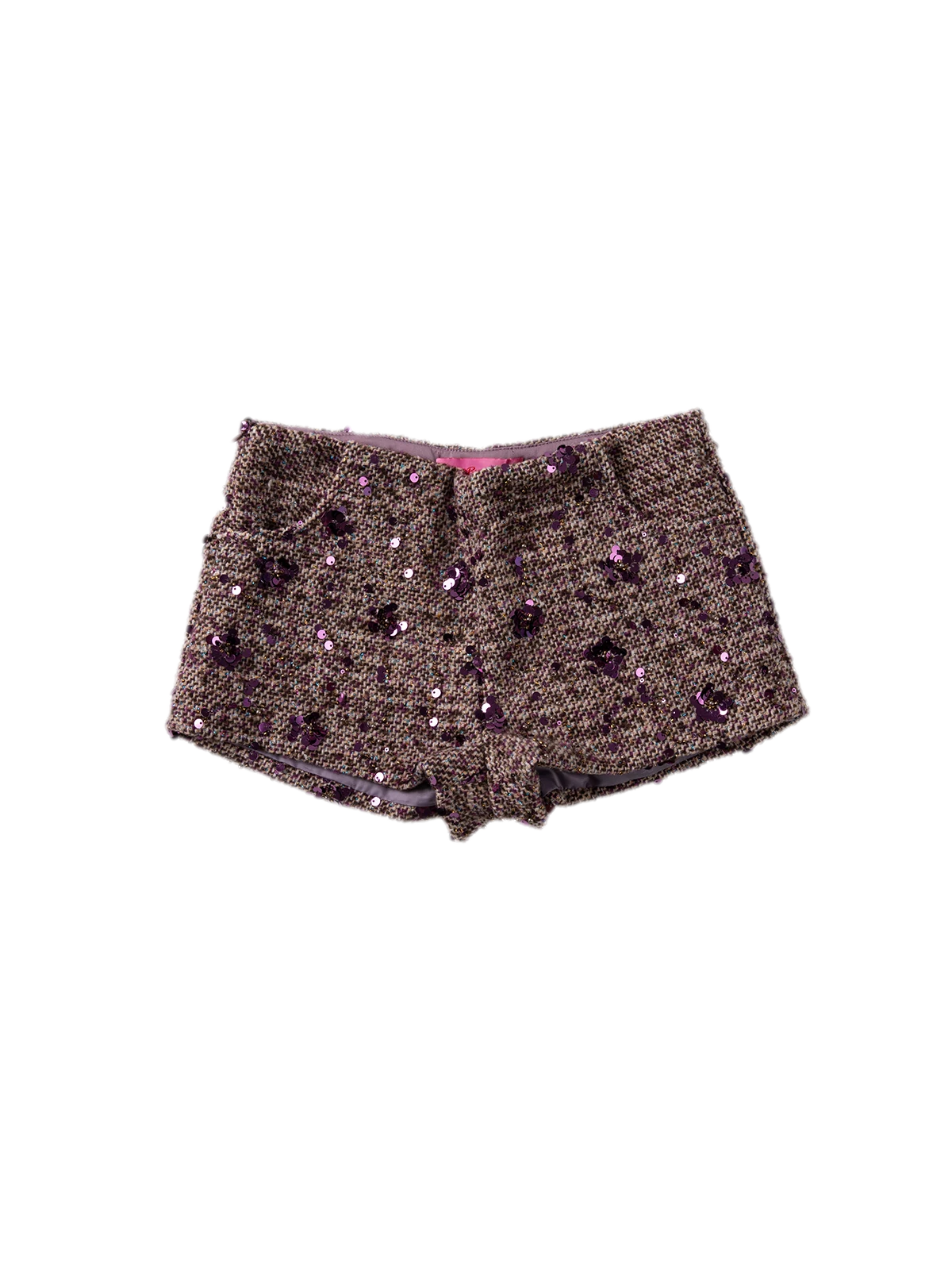 Sequin Bouclé Fitted Shorts