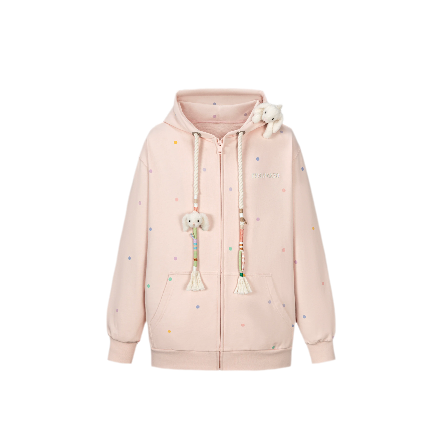 Polka Dot Embroidered Hoodie