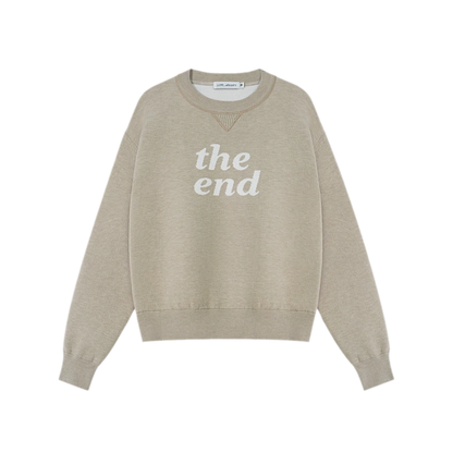 Jacquard Cropped Crewneck Sweater