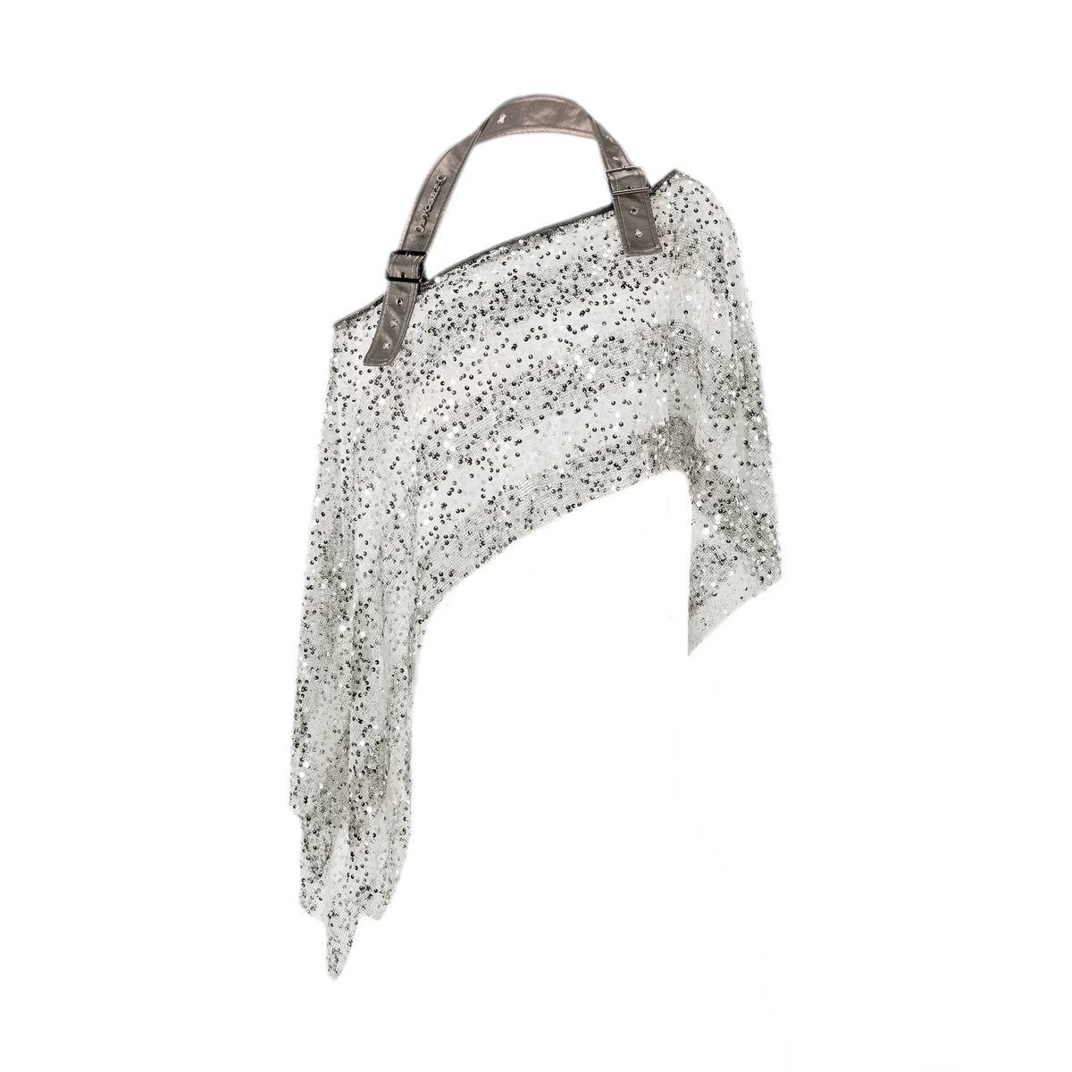 Sequin Asymmetrical Cropped Overshirt