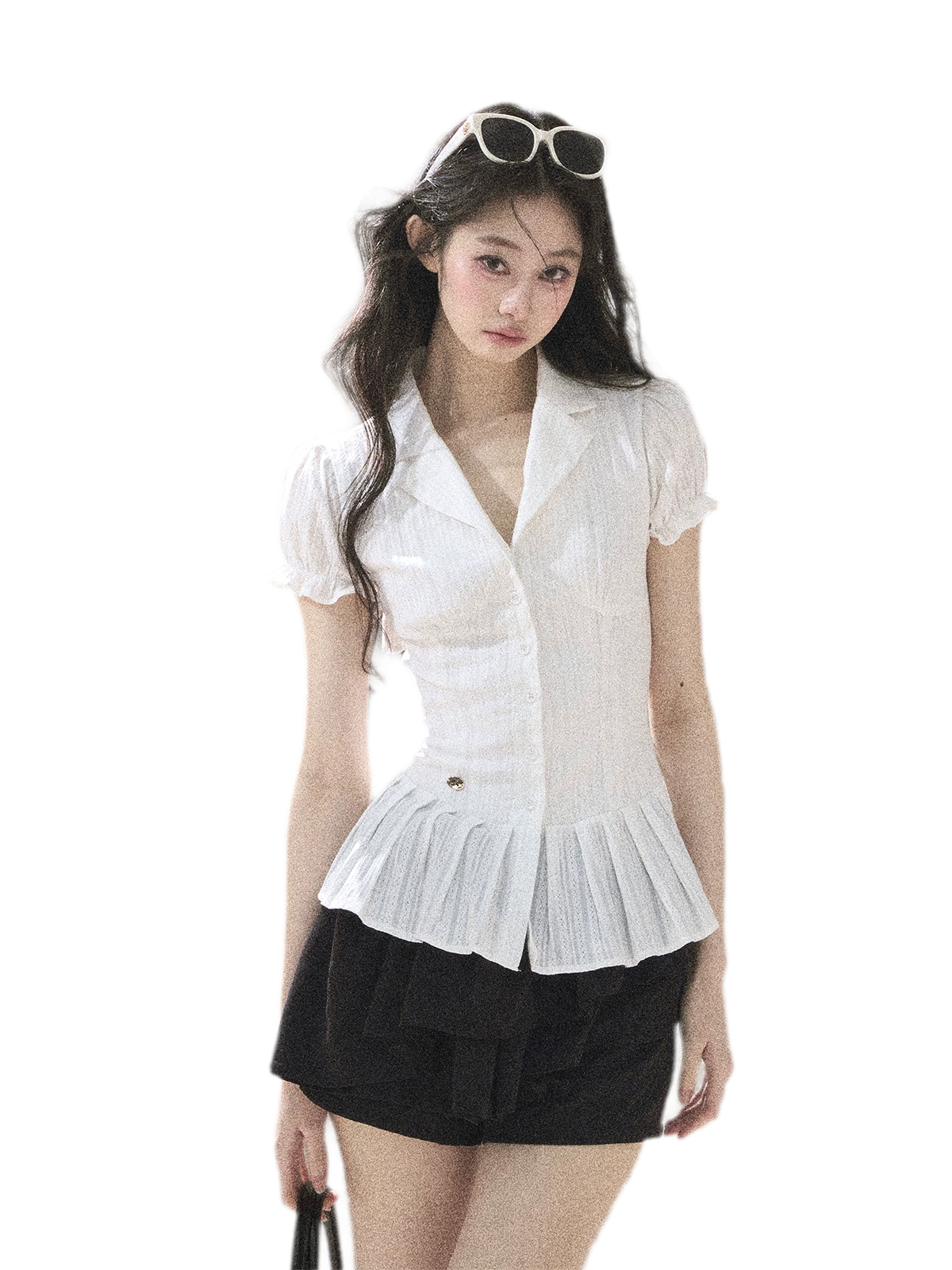 Textured Puff Sleeve Blouse