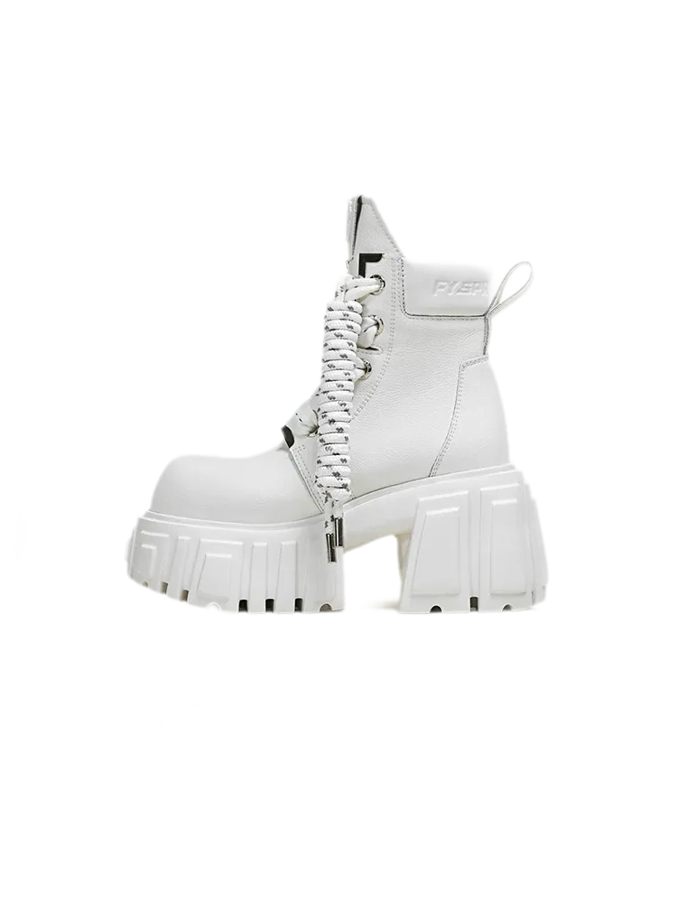 Platform White Ankle Boots