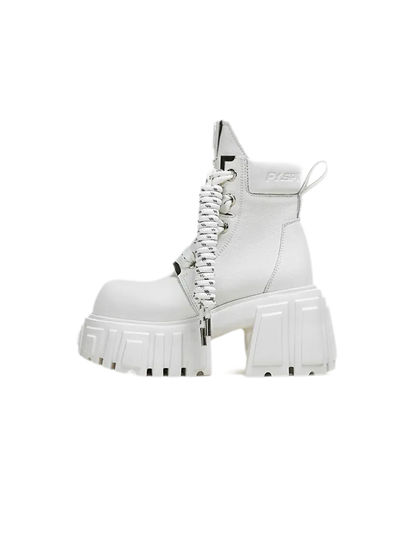 Platform White Ankle Boots