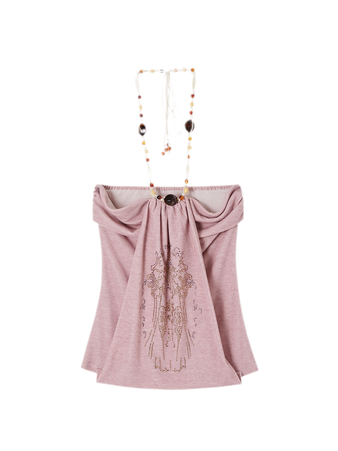 Aman Halter Neck Crystal Embellished Slim Fit Top
