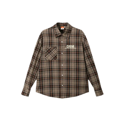 Contrast Plaid Oversized Shirt
