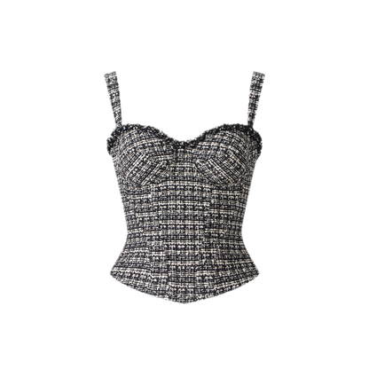 Tweed Corset Bustier Top