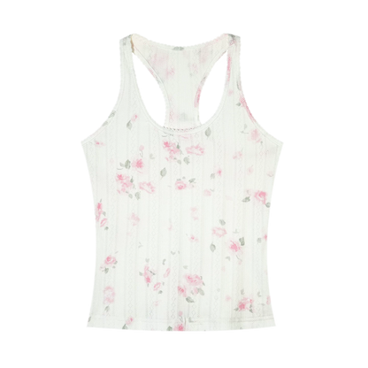 Floral Textured Knit Tank