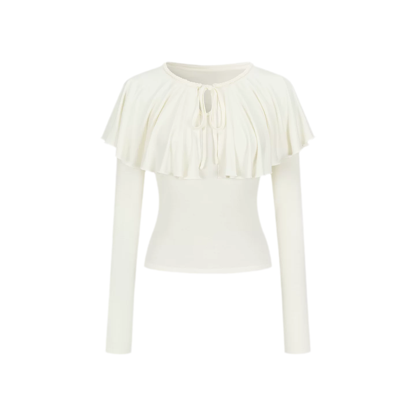 Tie-Neck Ruffle Top