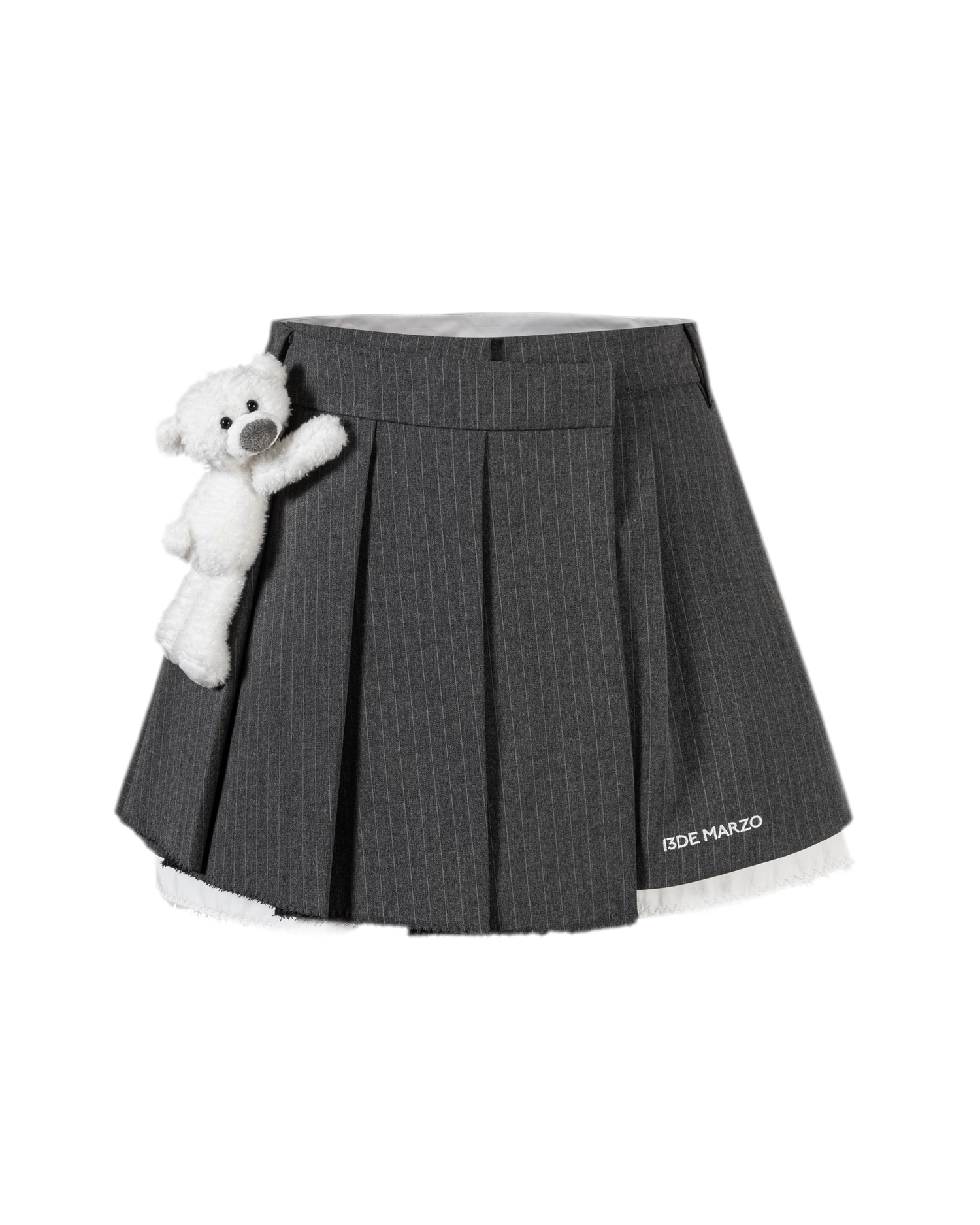Shadow Stripe Asymmetrical Skort