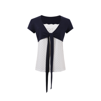 Navy & White (Cardigan) / S