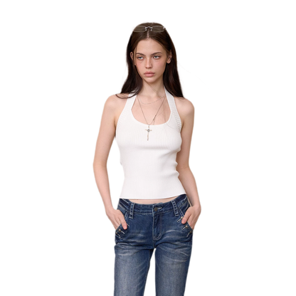 Wide Strap Halter Tank