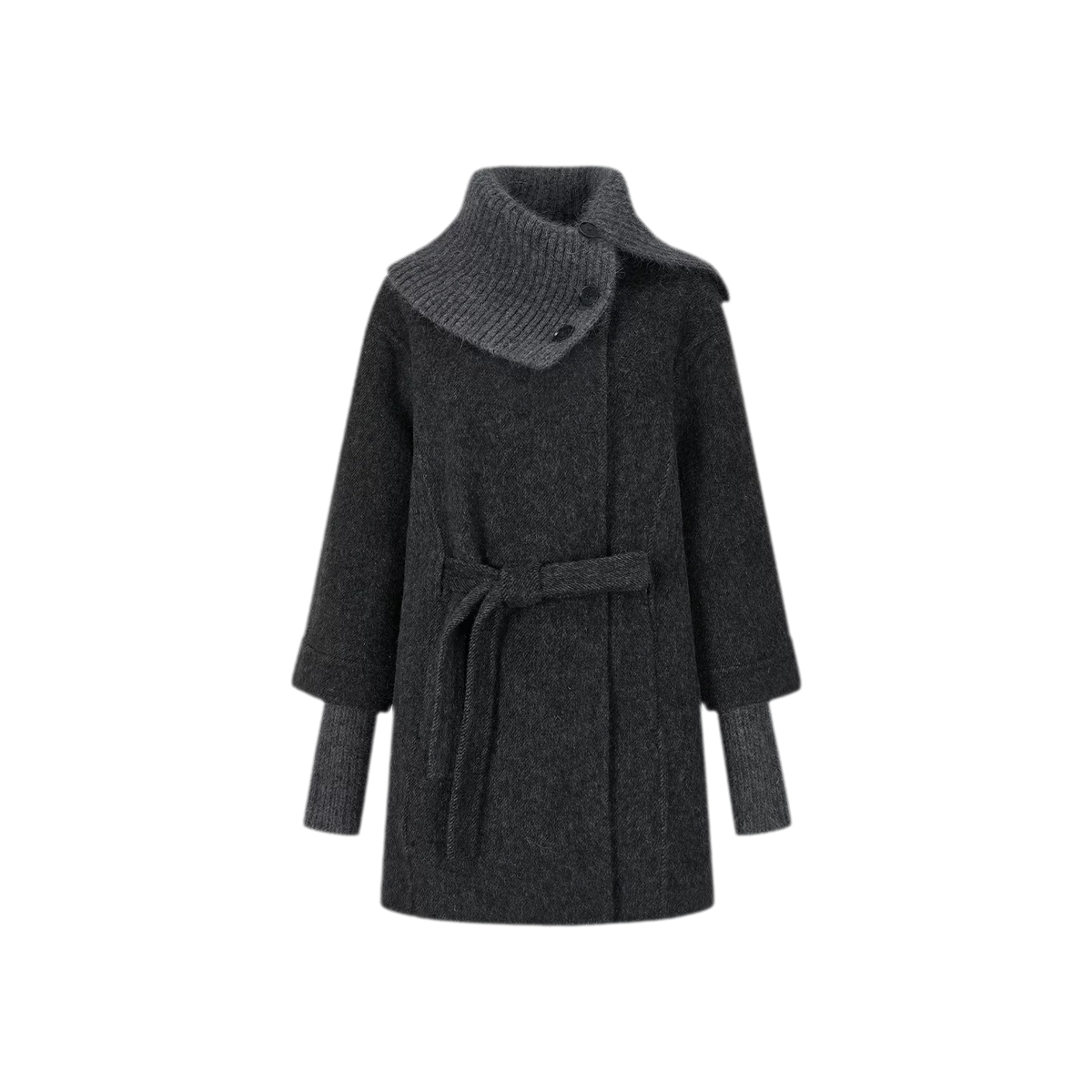 Double-Faced Asymmetric Wool Coat