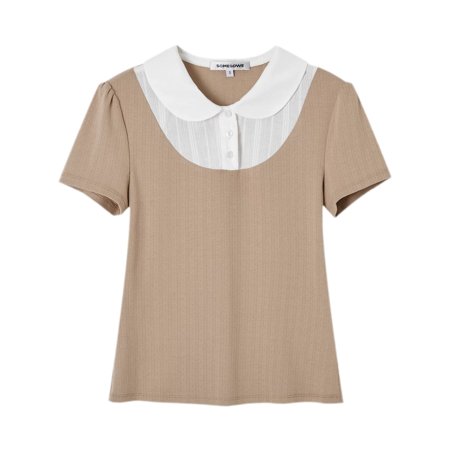 Faux Layered Collar T-Shirt