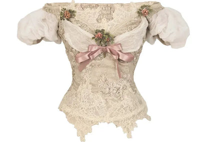Embroidered Off-Shoulder Mesh Top