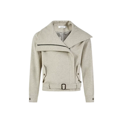 Merino Wool Cropped Belted Jacket
