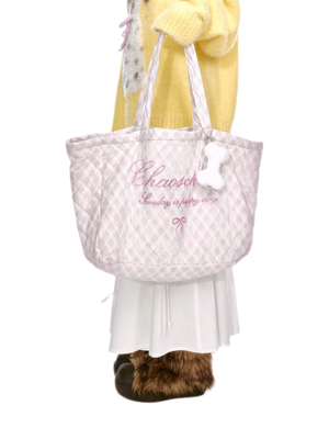 Pink Plaid Shoulder Bag