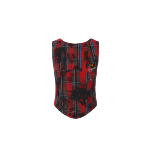 Red and Blue Plaid Top / SMALL