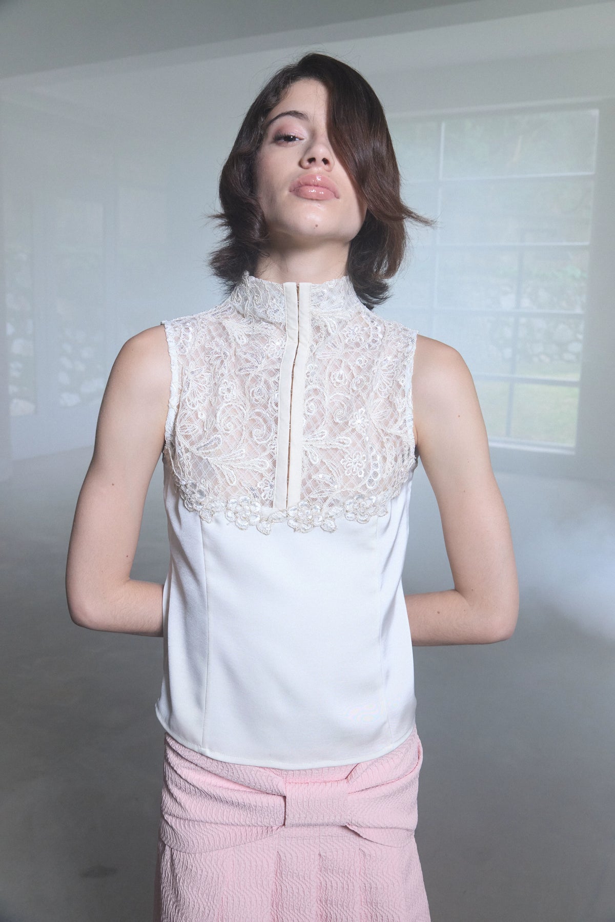 Embroidered Lace Fitted Top