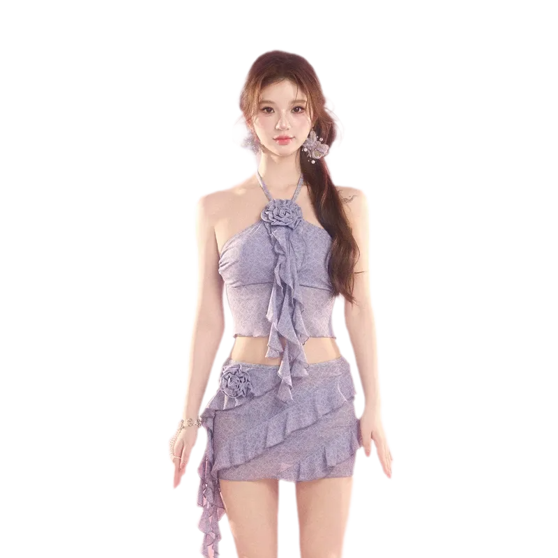 Mesh Skirt Bikini Set