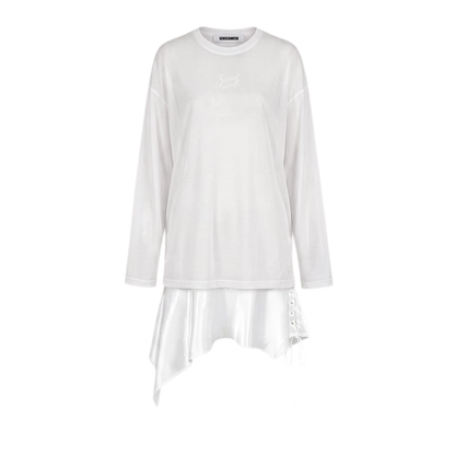 Acetate Layered Hem Dress