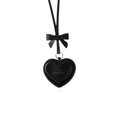 Embossed Heart Leather Earbud Bag