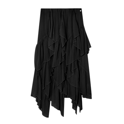Irregular Ruffle Edge Chiffon Skirt