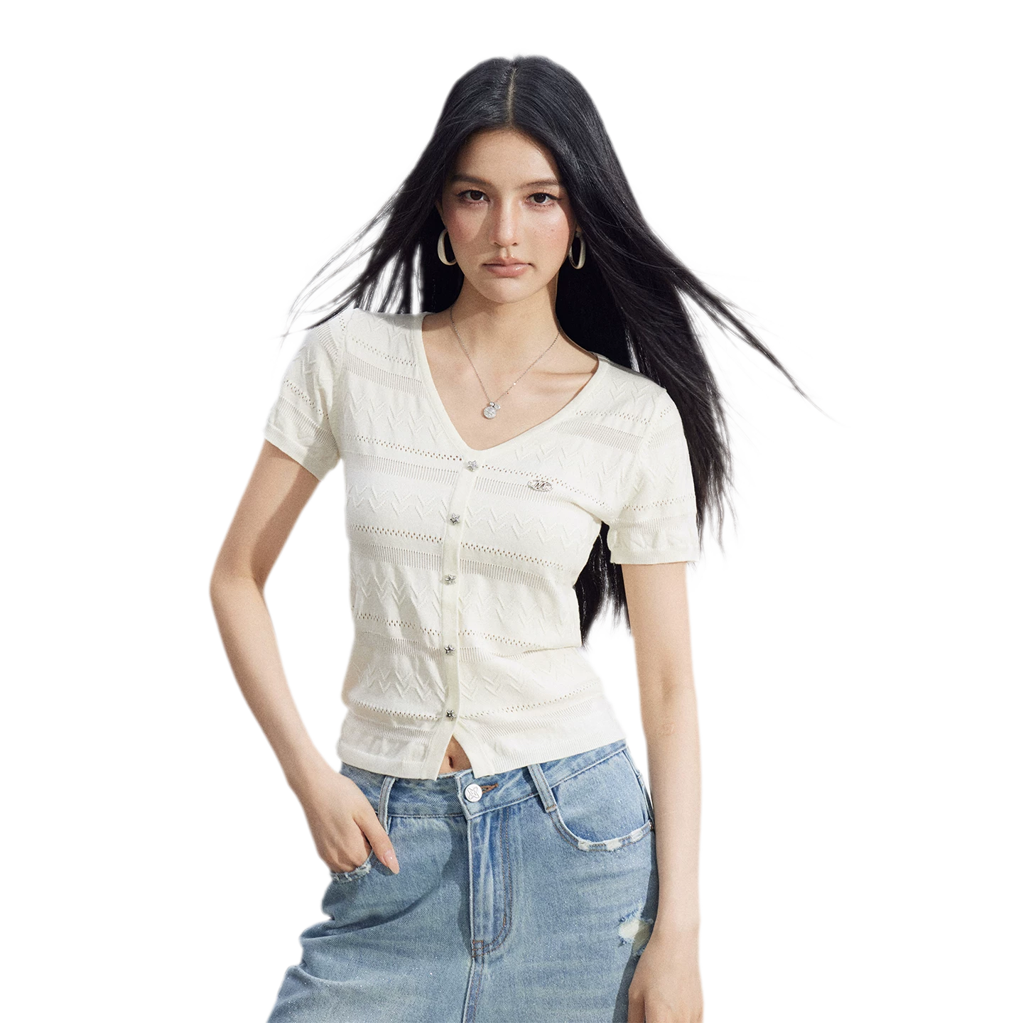 Openwork Knit Tee