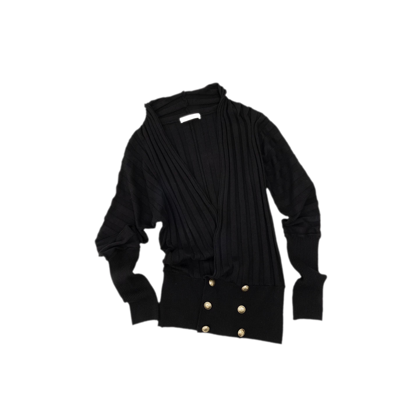Double-Breasted V-Neck Cardigan