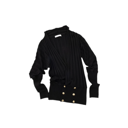 Double-Breasted V-Neck Cardigan