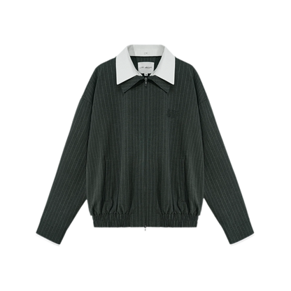 Pinstripe Belted Jacket Shorts Set