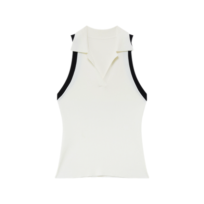 Contrast Rib Polo Tank