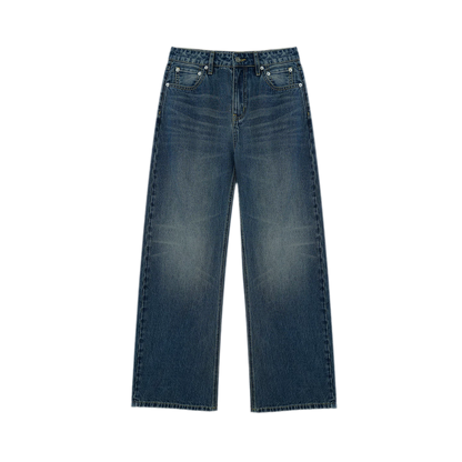 Vintage Wash Wide-Leg Jeans