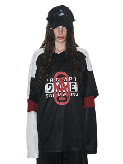 Textured Color-Block Jersey T-Shirt