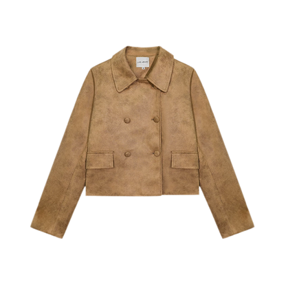 Distressed Leather Jacket Skort Set