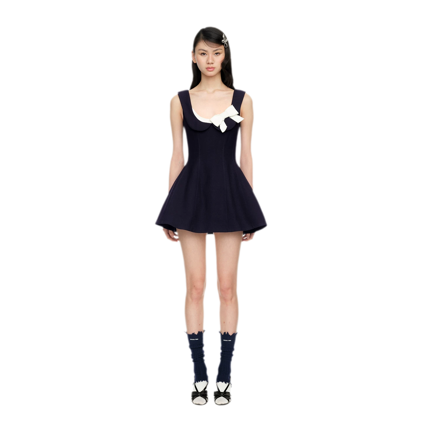 Elegant Side Bow A-Line Dress