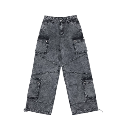 Retro Workwear Wide-Leg Pants