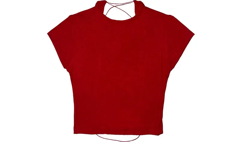 Open-Back Tie-Up T-Shirt