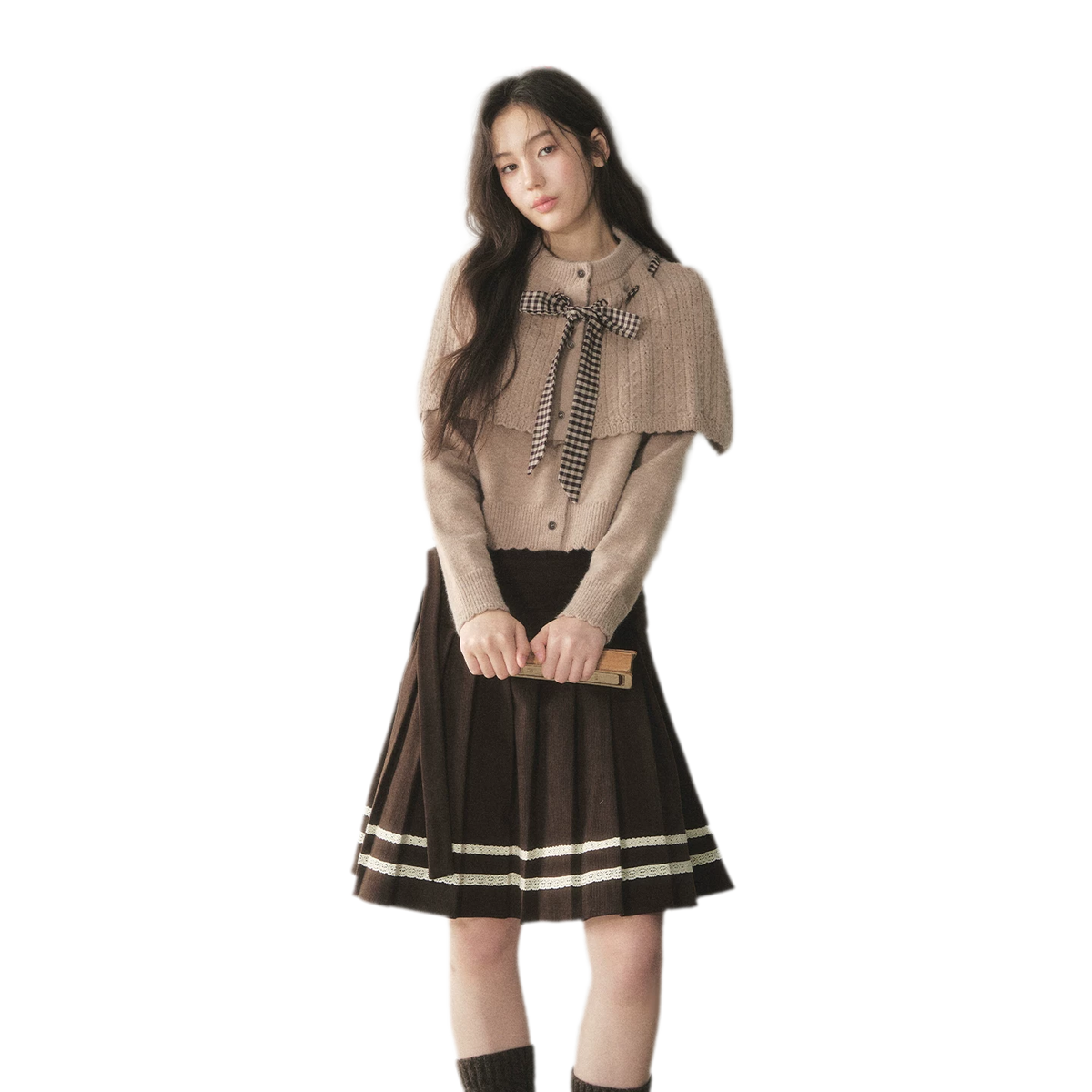 Cable Knit Cape Cardigan Set — Load image 9 in gallery view