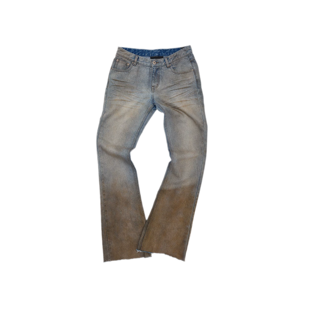 Quần jeans ống loe chuyển màu phong cách vintage