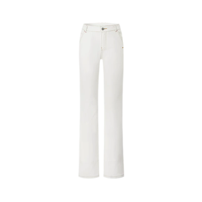 White Denim Jeans - Slim Fit Straight Leg