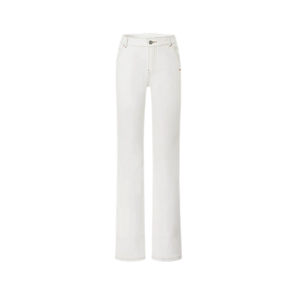White Denim Jeans - Slim Fit Straight Leg